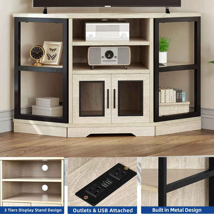 Corner TV Stand with Media Console and Storage Cabinet – Up to 55" TVs - Monsta Online