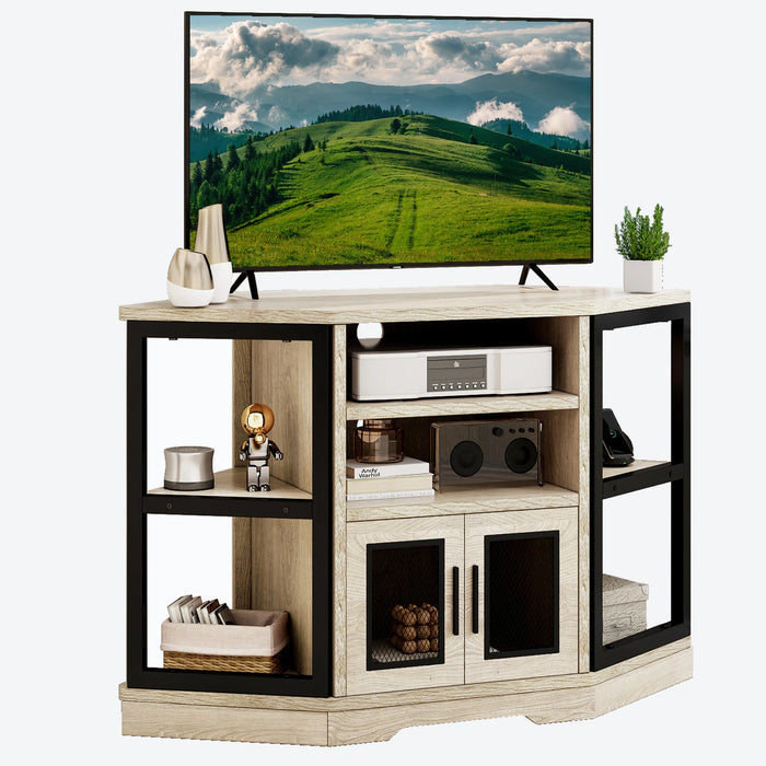 Corner TV Stand with Media Console and Storage Cabinet – Up to 55" TVs - Monsta Online