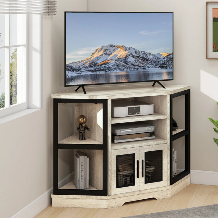 Corner TV Stand with Media Console and Storage Cabinet – Up to 55" TVs - Monsta Online