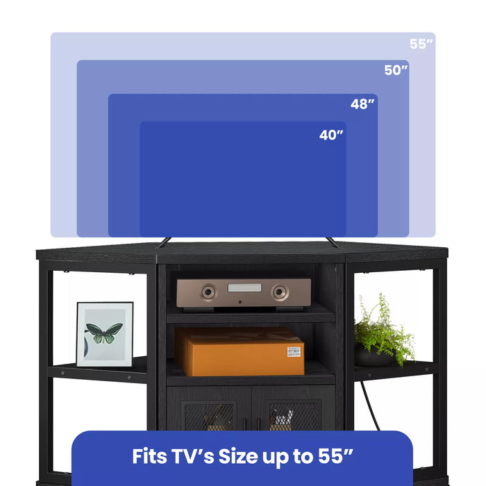 Corner TV Stand with Media Console and Storage Cabinet – Up to 55" TVs - Monsta Online