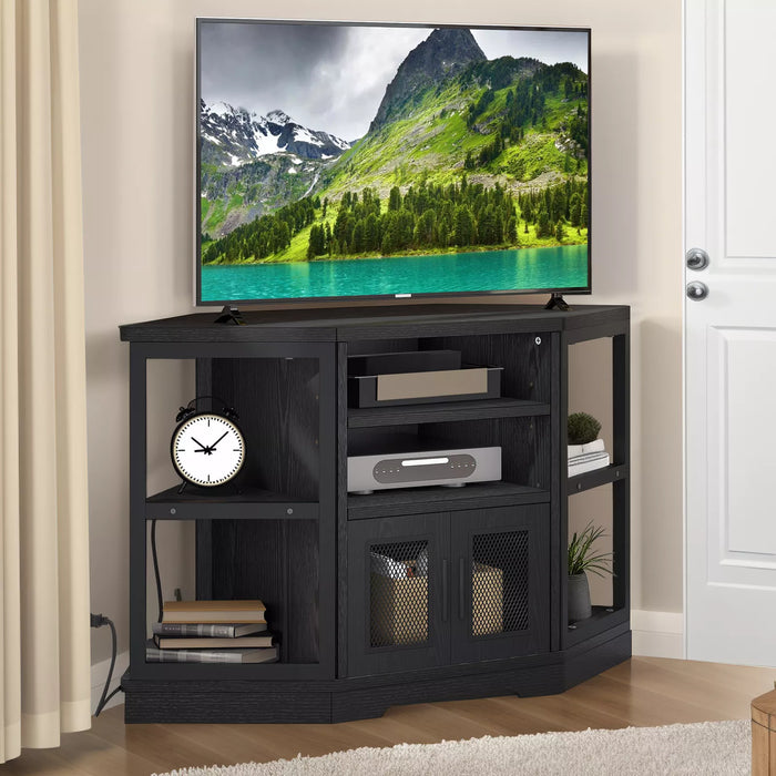 Corner TV Stand with Media Console and Storage Cabinet – Up to 55" TVs - Monsta Online