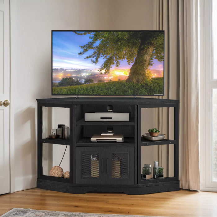 Corner TV Stand with Media Console and Storage Cabinet – Up to 55" TVs - Monsta Online