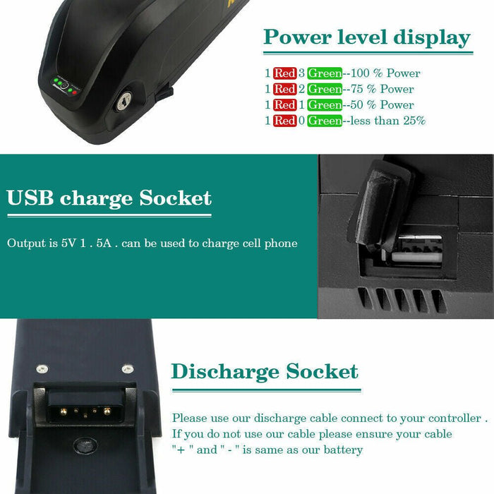 Durable 48V Lithium Electric Bike Battery for 200W - 1500W Motor - Monsta Online