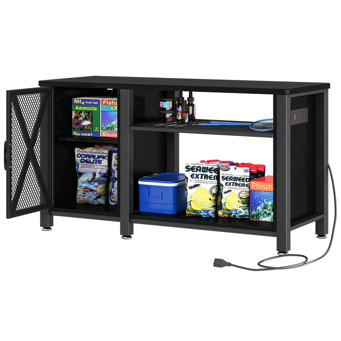 Premium 75 Gallon Metal Fish Tank Stand with Built - In Power Outlet - Monsta Online
