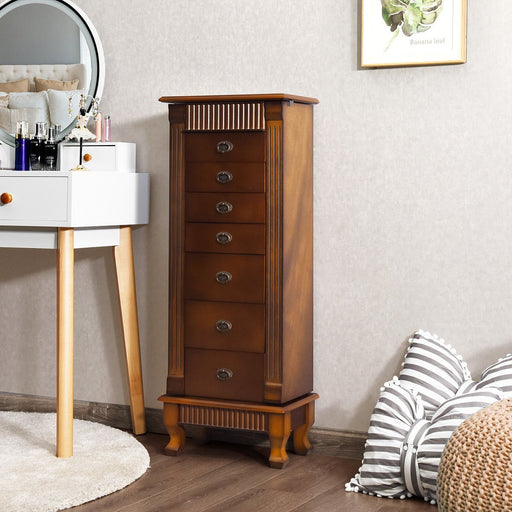 Luxury Wooden Jewelry Armoire with Mirror and Drawers - Monsta Online