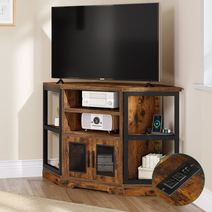 Corner TV Stand with Media Console and Storage Cabinet – Up to 55" TVs - Monsta Online