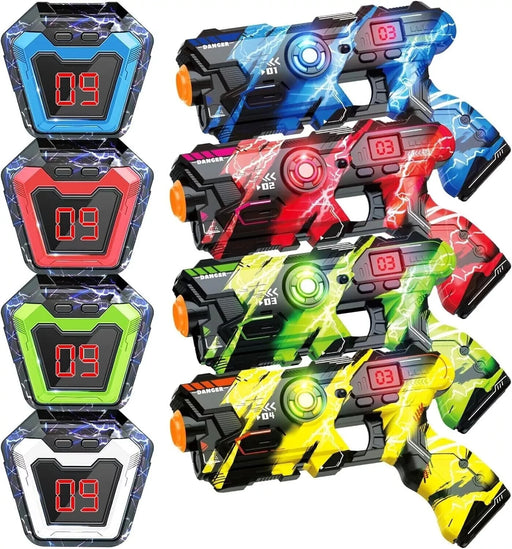 4 - Player Interactive Laser Tag Toy Gun Set with LED Score Vests for Kids Adults - Monsta Online