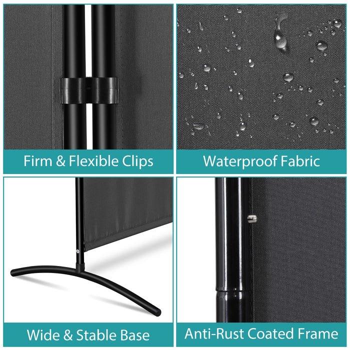 3 - Panel Folding Privacy Screen Room Divider 102" for Flexible Room Separation - Monsta Online
