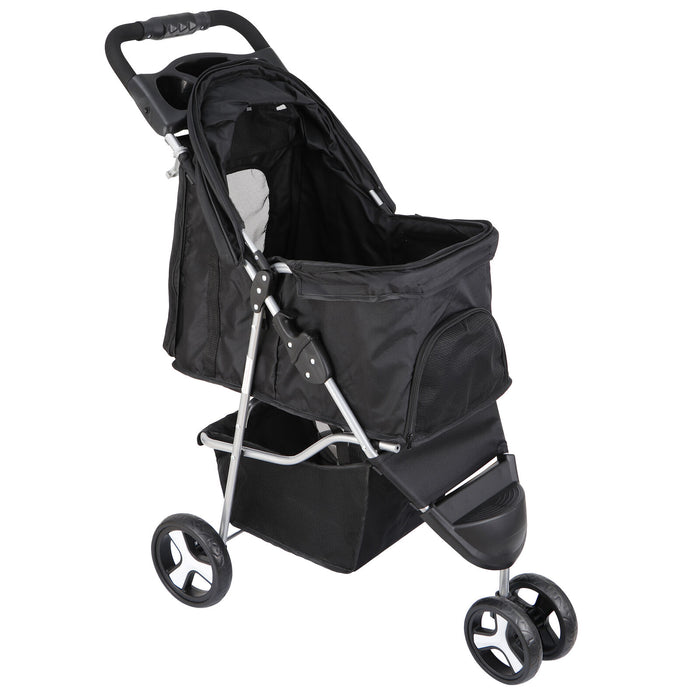 Premium Foldable 3 Wheel Pet Stroller with Cup Holder for Dogs and Cats - Monsta Online