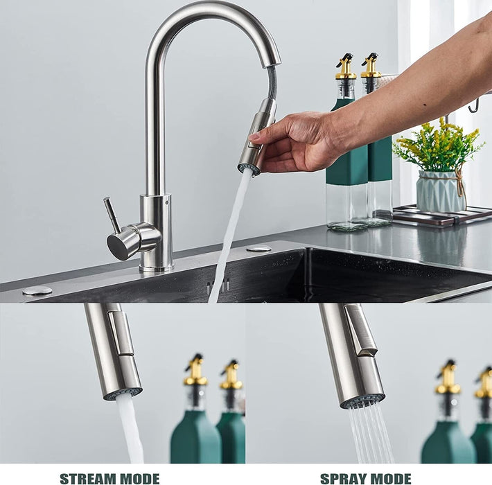 Modern Touch - Activated Kitchen Sink Faucet with Easy Pull Down Spray - Monsta Online