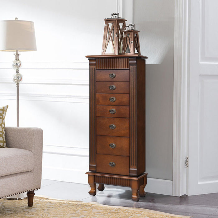 Luxury Wooden Jewelry Armoire with Mirror and Drawers - Monsta Online