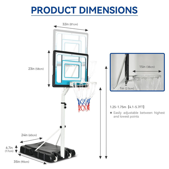 Height Adjustable Basketball Hoop for Fun Swimming Pool and Backyard Games - Monsta Online