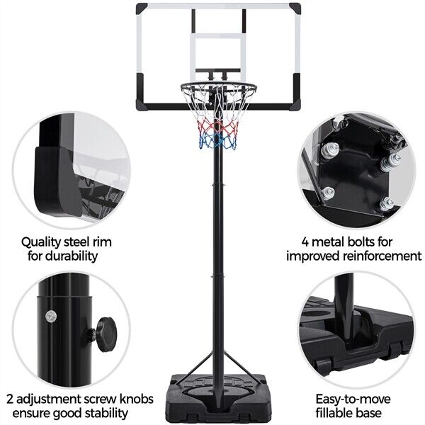 Pro - Style 10FT Portable Basketball Hoop With Telescoping Adjustment - Monsta Online