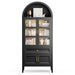 Luxury 71" Wooden Arch Display Storage Cabinet With Glass Doors and LED Lights - Monsta Online