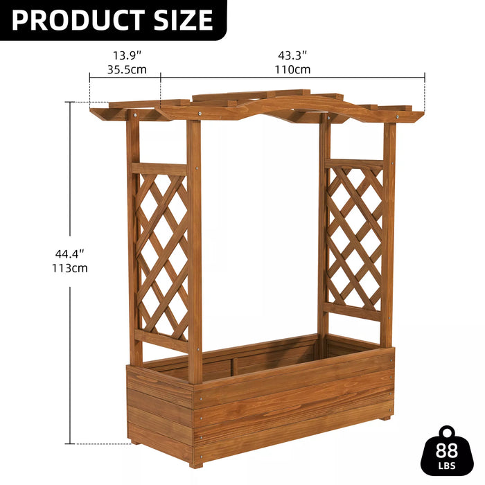 Elevated Wooden Garden Bed With Trellis & Hanging Roof - Monsta Online