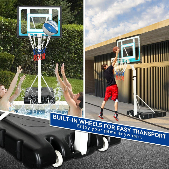 Height Adjustable Basketball Hoop for Fun Swimming Pool and Backyard Games - Monsta Online