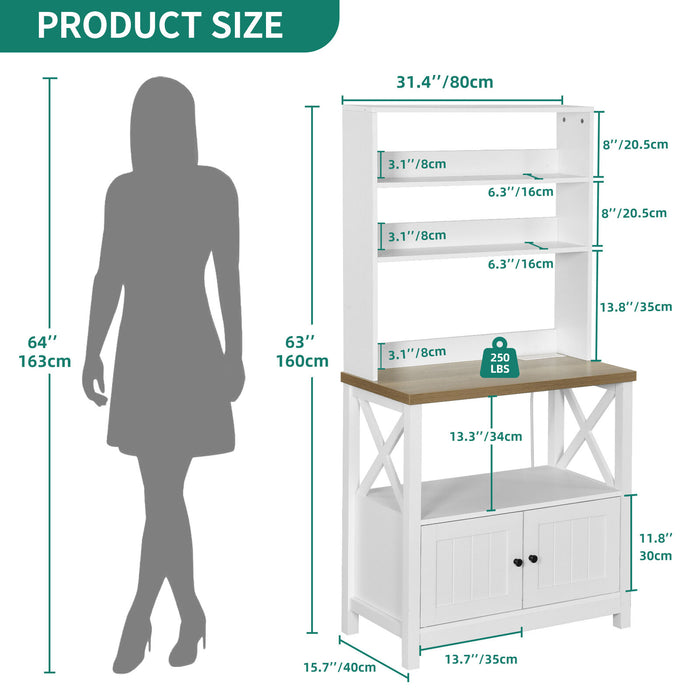 5 - Tier Kitchen Baker’s Rack with Power Outlet – Microwave and Coffee Bar Stand - Monsta Online