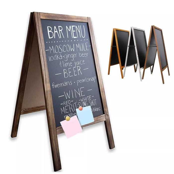 Double - Sided Magnetic Chalkboard - 40" x 20" Large Rustic Chalk Board for Business, Weddings, and Menus - Monsta Online