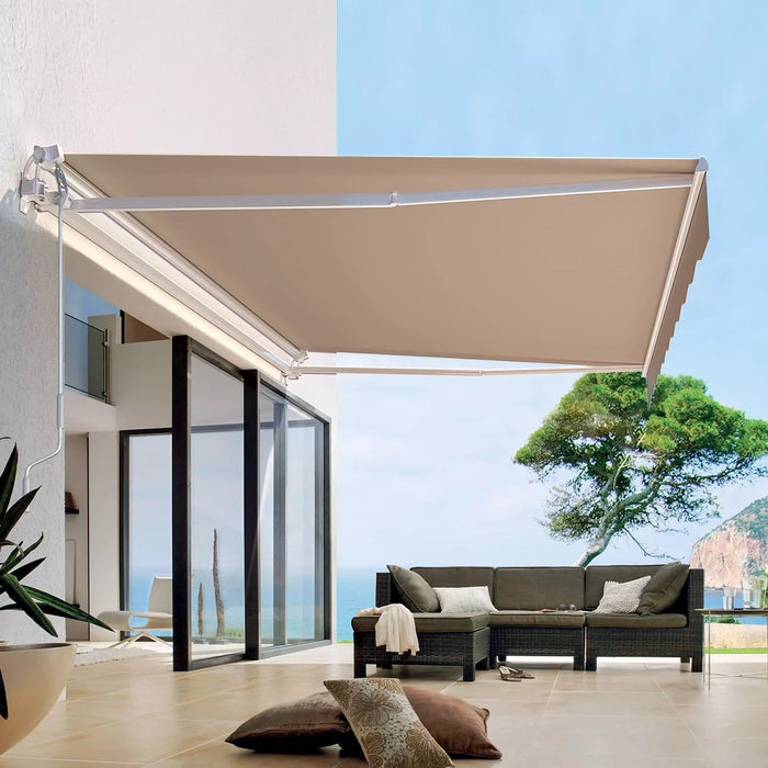 Premium Retractable Patio Awning Sunshade Cover For UV Protection - Monsta Online