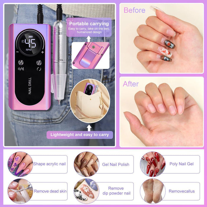 Portable 45000RPM Electric Nail File for Salon Quality Manicures Anywhere - Monsta Online