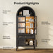 Luxury 71" Wooden Arch Display Storage Cabinet With Glass Doors and LED Lights - Monsta Online