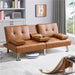3 - in - 1 Convertible Futon Sofa Bed with Cup Holders and Plush Pillows - Monsta Online