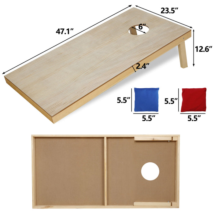 Solid - Wood 4x2FT Regulation Size Cornhole Set with 8 Toss Bean Bags - Monsta Online