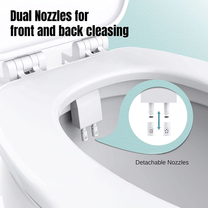 Dual Nozzle Bidet Attachment with Left and Right Convertible Spray Control - Monsta Online