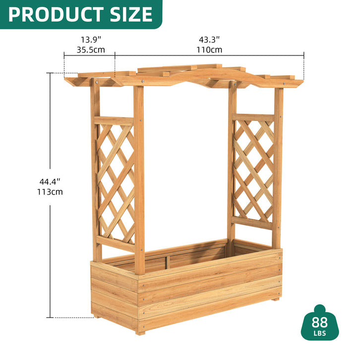 Elevated Wooden Garden Bed With Trellis & Hanging Roof - Monsta Online