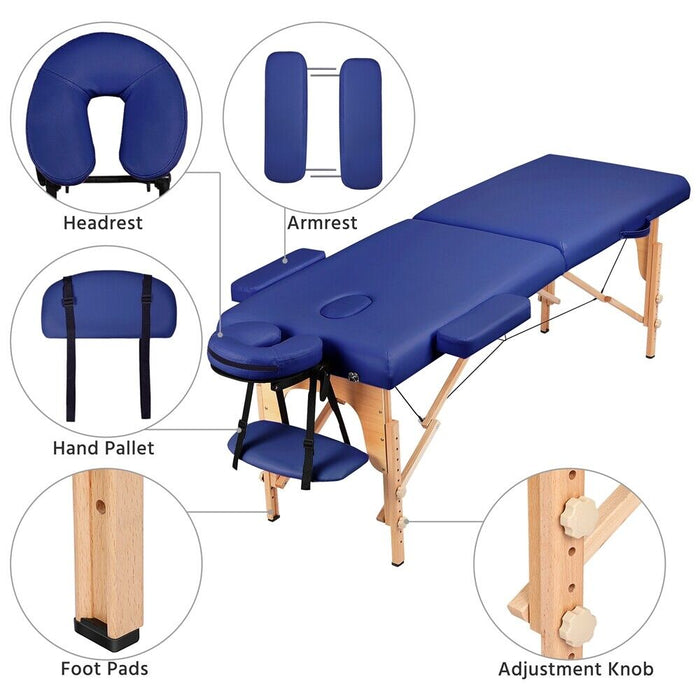 Pro - Grade Folding Massage Table with Adjustable Headrest and Arm Supports - Monsta Online