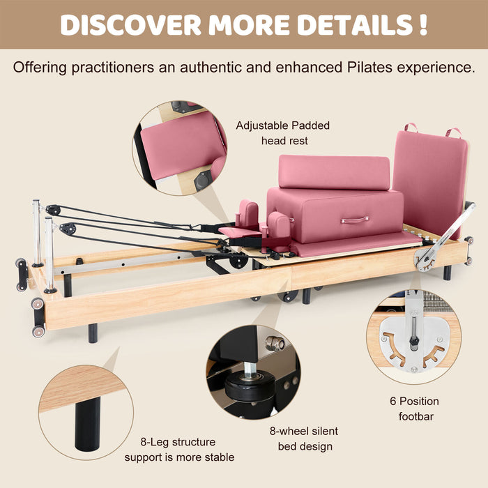 Premium Wooden Pilates Reformer Machine for Home and Studio Workouts - Monsta Online