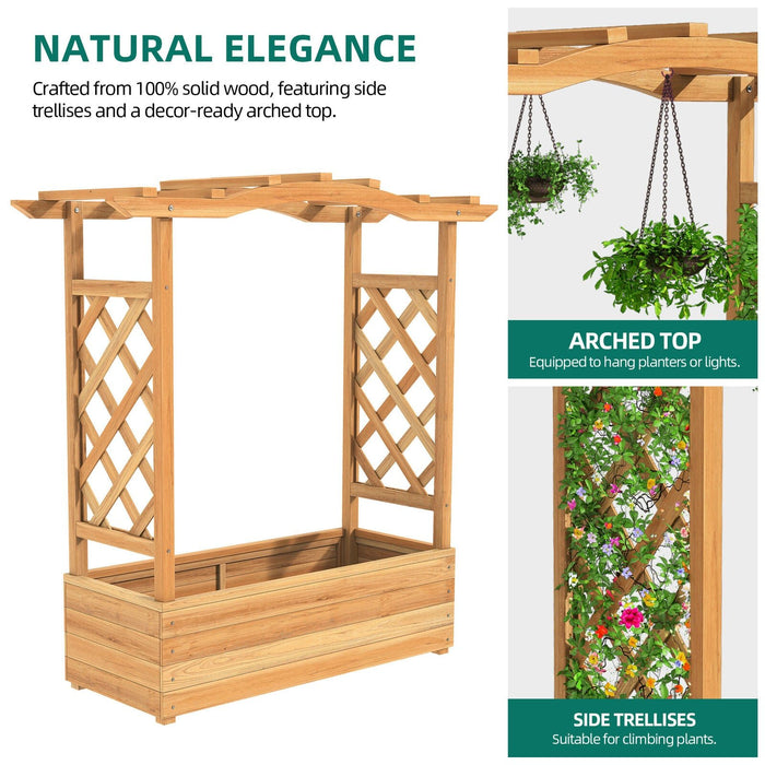 Elevated Wooden Garden Bed With Trellis & Hanging Roof - Monsta Online