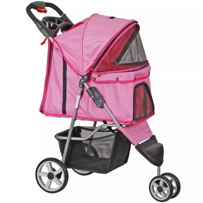 Premium Foldable 3 Wheel Pet Stroller with Cup Holder for Dogs and Cats - Monsta Online