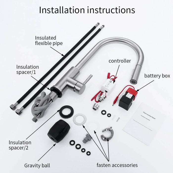 Modern Touch - Activated Kitchen Sink Faucet with Easy Pull Down Spray - Monsta Online