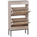 Modern Shoe Cabinet with Rattan Flip Drawers and Metal Frame - Monsta Online