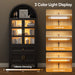 Luxury 71" Wooden Arch Display Storage Cabinet With Glass Doors and LED Lights - Monsta Online
