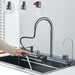 Modern 29.5" Stainless Steel Drop - In Waterfall Kitchen Sink with Pull Down Faucet - Monsta Online