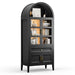 Luxury 71" Wooden Arch Display Storage Cabinet With Glass Doors and LED Lights - Monsta Online