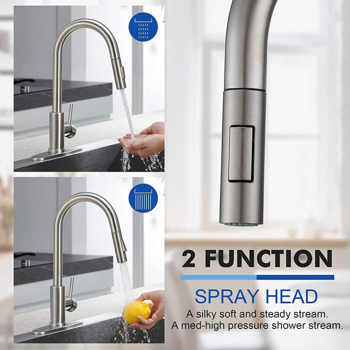 Ergonomic Single - Handle Pull - Down Kitchen Faucet with Pull Down Sprayer - Monsta Online