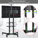 Height Adjustable Rolling TV Stand with Storage Shelves for 32–75 Inch Screens - Monsta Online