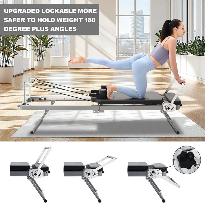 Professional Pilates Reformer Machine with Spring Resistance and Easy Storage - Monsta Online