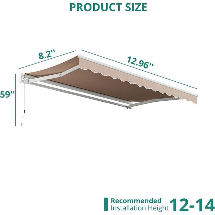 Premium Retractable Patio Awning Sunshade Cover For UV Protection - Monsta Online