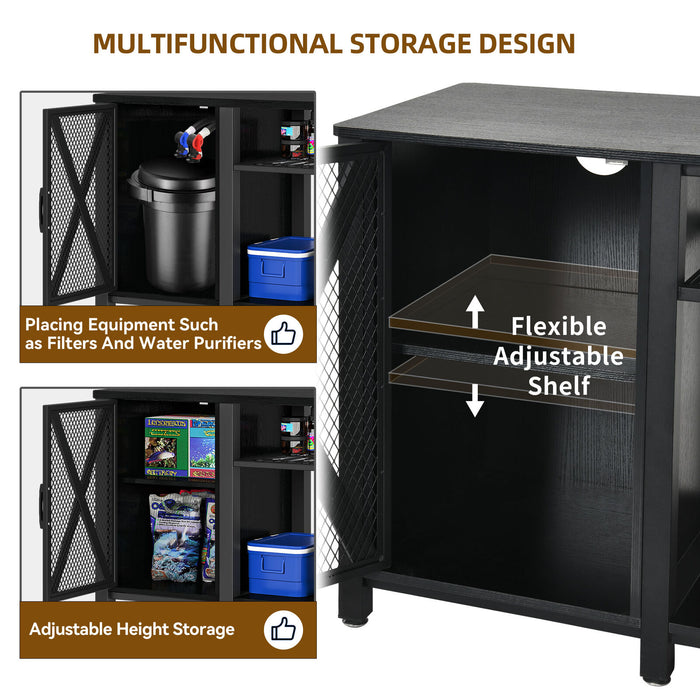 Premium 75 Gallon Metal Fish Tank Stand with Built - In Power Outlet - Monsta Online