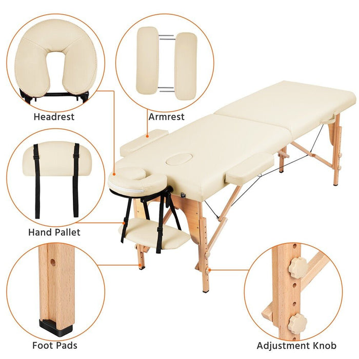 Pro - Grade Folding Massage Table with Adjustable Headrest and Arm Supports - Monsta Online