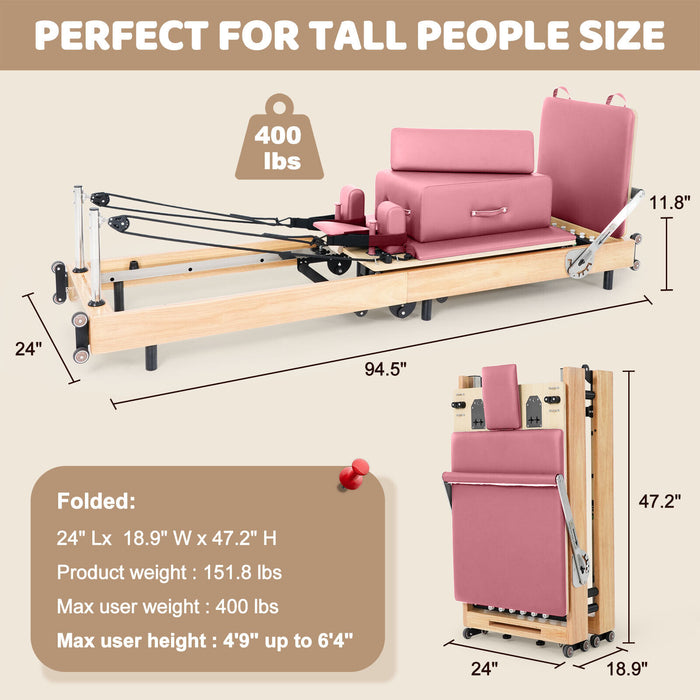 Premium Wooden Pilates Reformer Machine for Home and Studio Workouts - Monsta Online