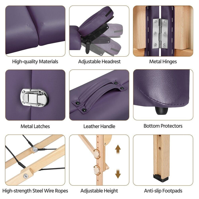 Pro - Grade Folding Massage Table with Adjustable Headrest and Arm Supports - Monsta Online