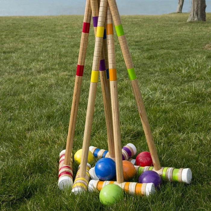 Deluxe 6 Player Wooden Croquet Set with Portable Carry Case - Monsta Online