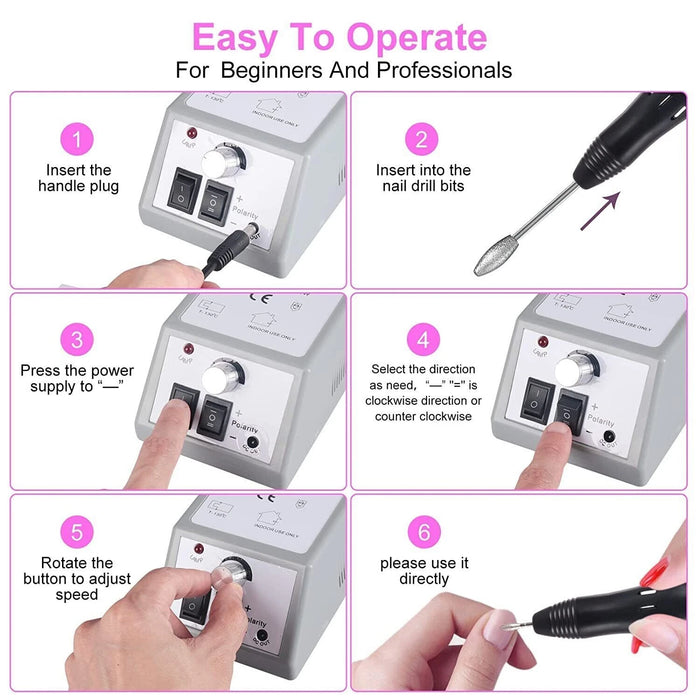 Professional Electric Nail File Machine Set for Flawless Nail Care - Monsta Online