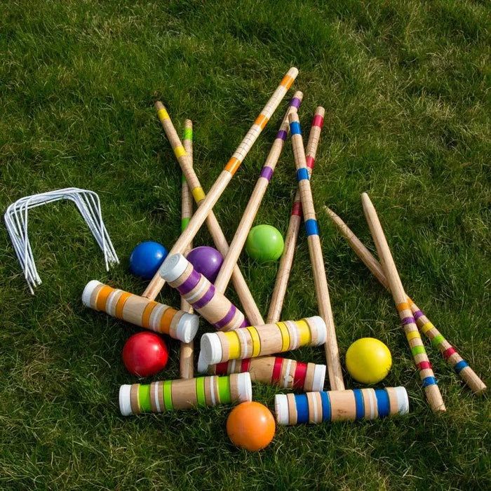 Deluxe 6 Player Wooden Croquet Set with Portable Carry Case - Monsta Online