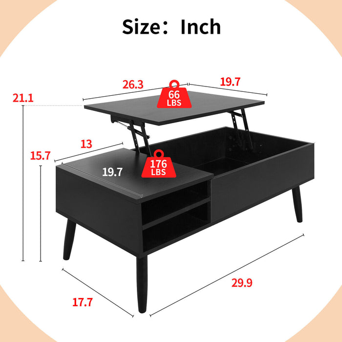 Modern Lift - Top Coffee Table with Hidden Compartment and Adjustable Space - Monsta Online